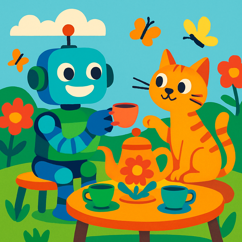 Robot Tea Party paint by color