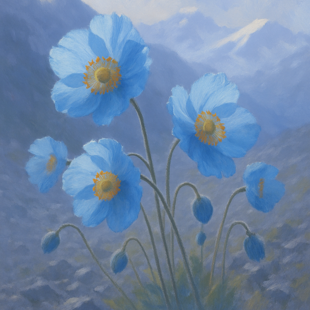 Himalayan Blue Poppy diamond painting