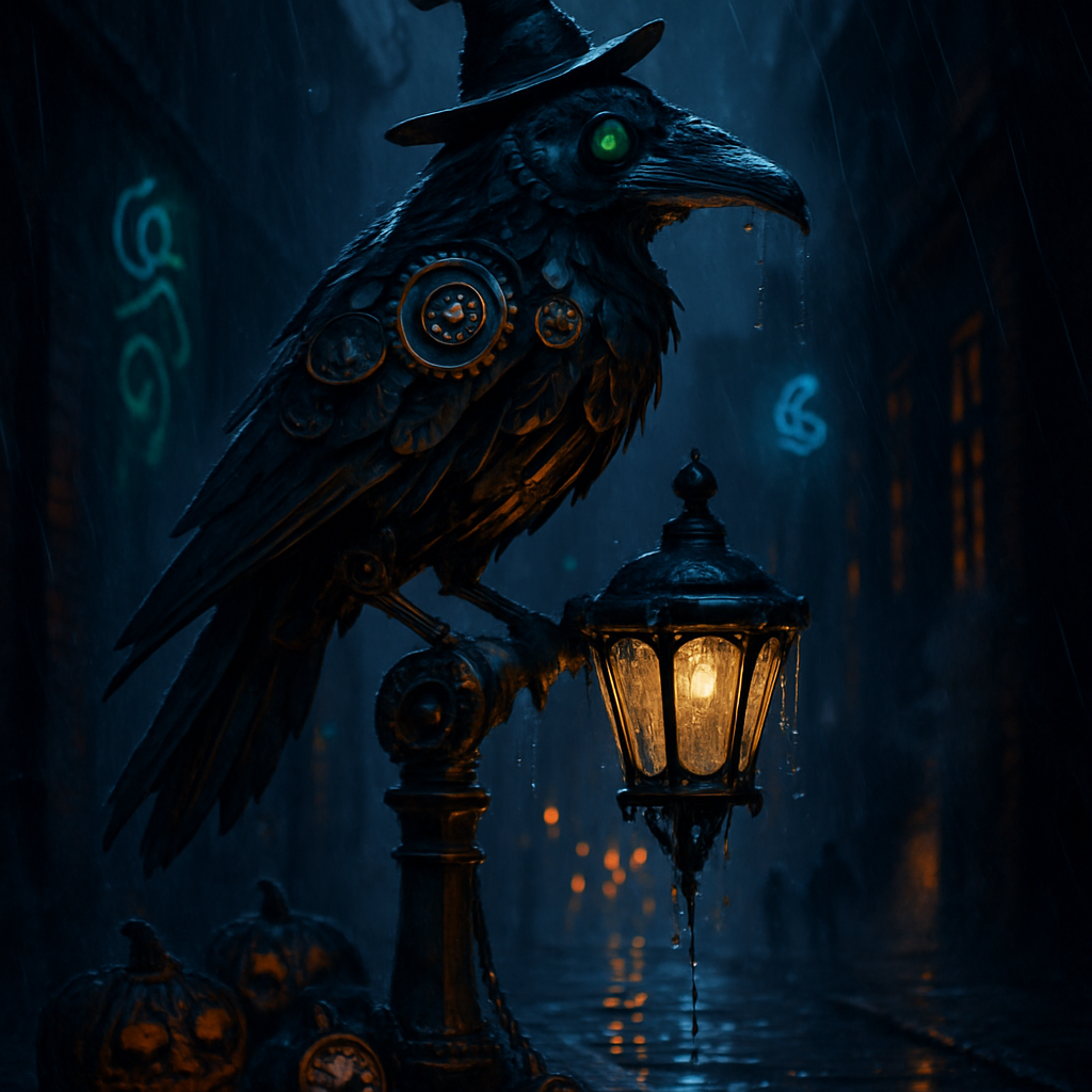Clockwork Raven Of Midnight Alley paint by diamond