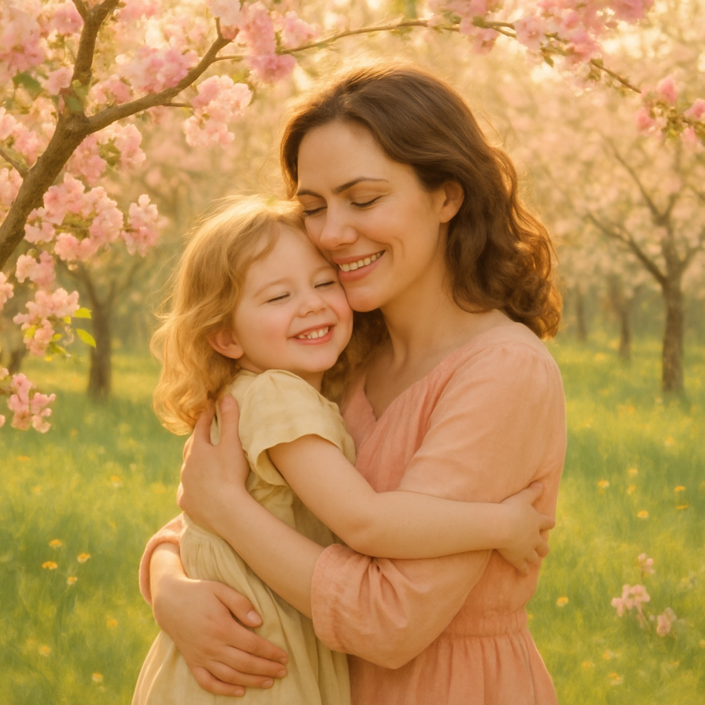 Sunlit Embrace Amid Blossoming Orchards diamonded painting kits