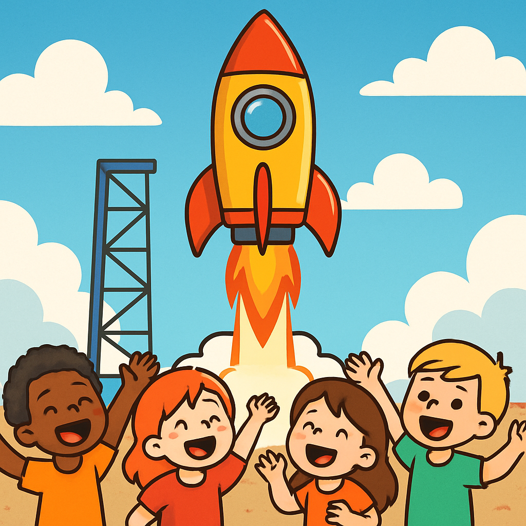 Rocket Launch Day paint by color