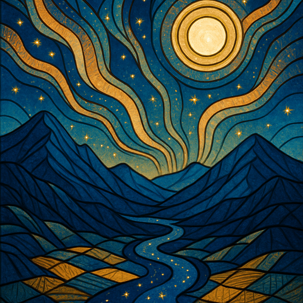 Auroral Ridge Tapestry Painting by diamonds kit