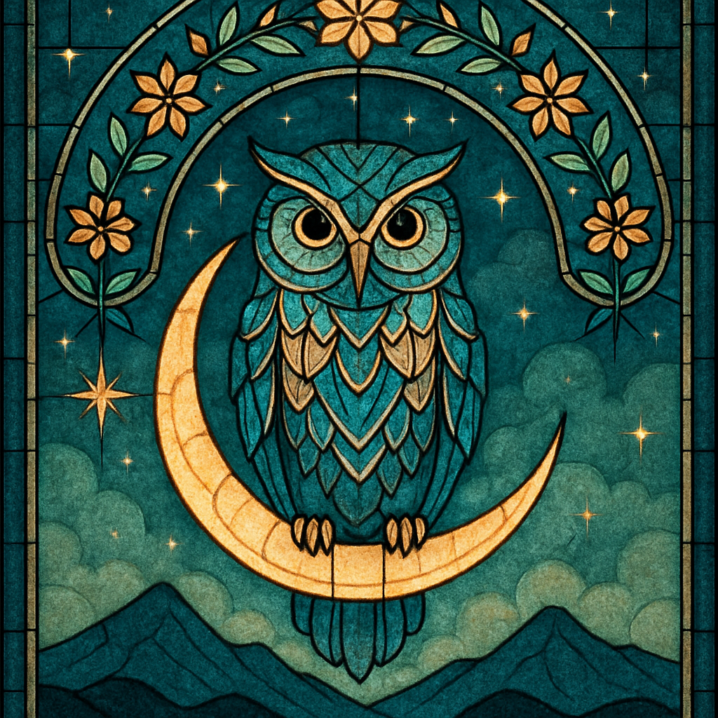 Moonlit Owl Emblem Paint by diamonds art
