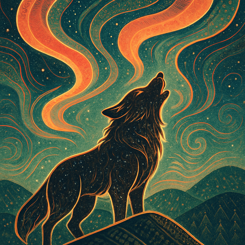 Aurora Wolf Banner Paint by diamonds art