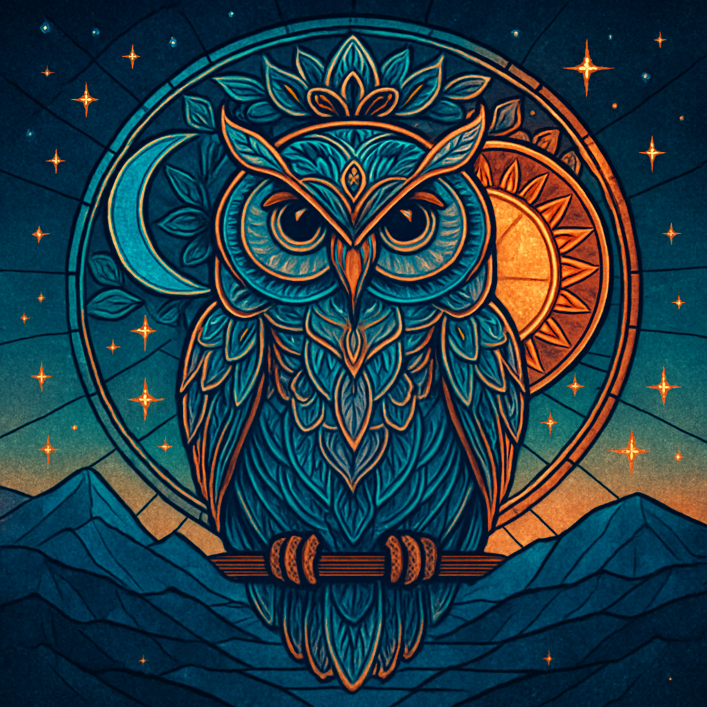 Aurora Owl Mandala painting diamond kit
