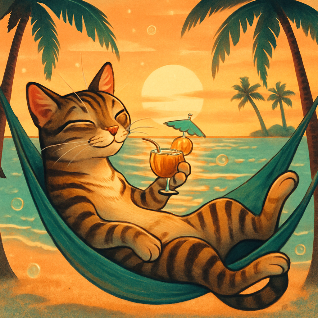 Tropical Drink Tabbby painting diamond kit