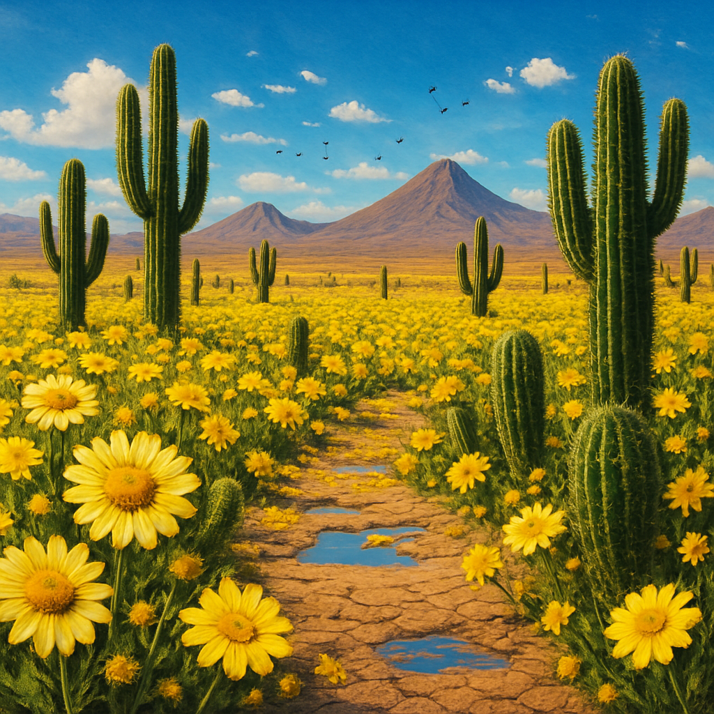 Atacama Desert Desert Bloom Andean Cacti diamond painting