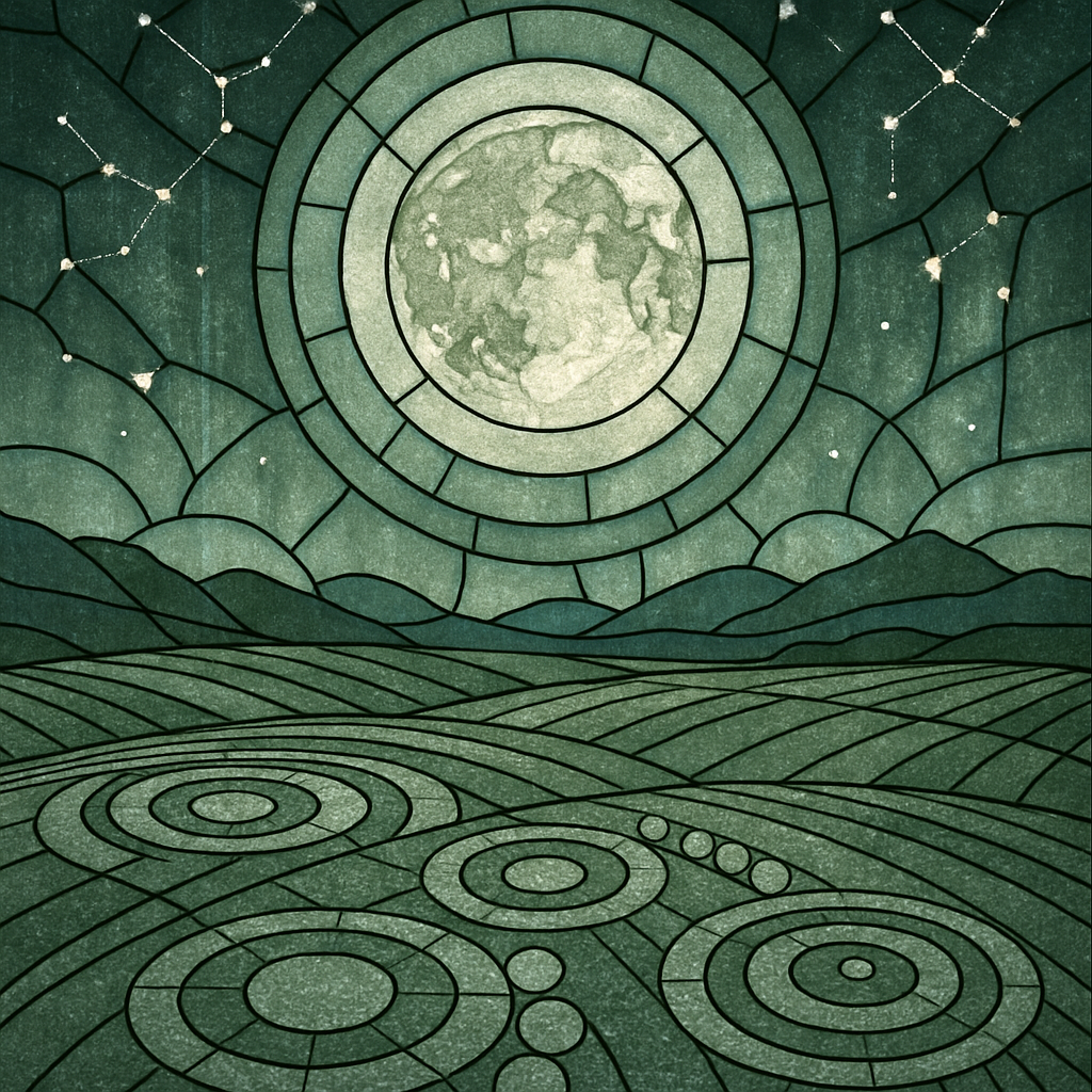 Moonlit Field Mosaic Painting by diamonds kit
