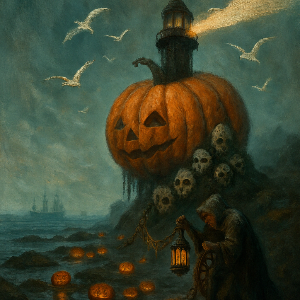 Fogbound Pumpkin Lighthouse DIY paint by diamonds
