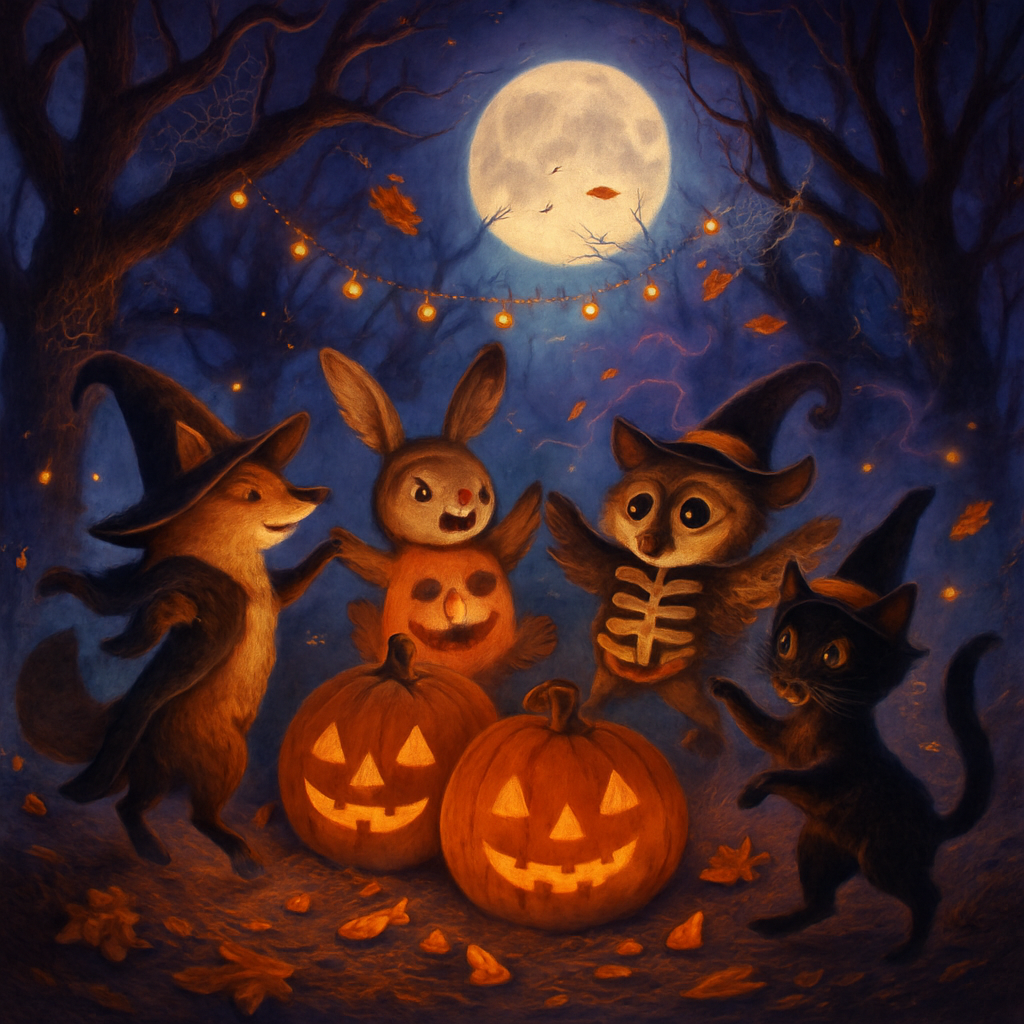 Enchanted Halloween Forest Dance Paint by diamonds kits