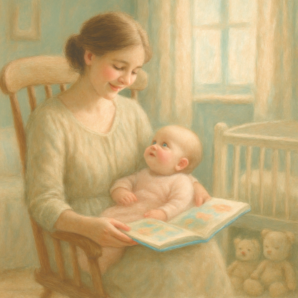 Warm Embrace: A Mother Reading Aloud In The Nursery paint by diamonds
