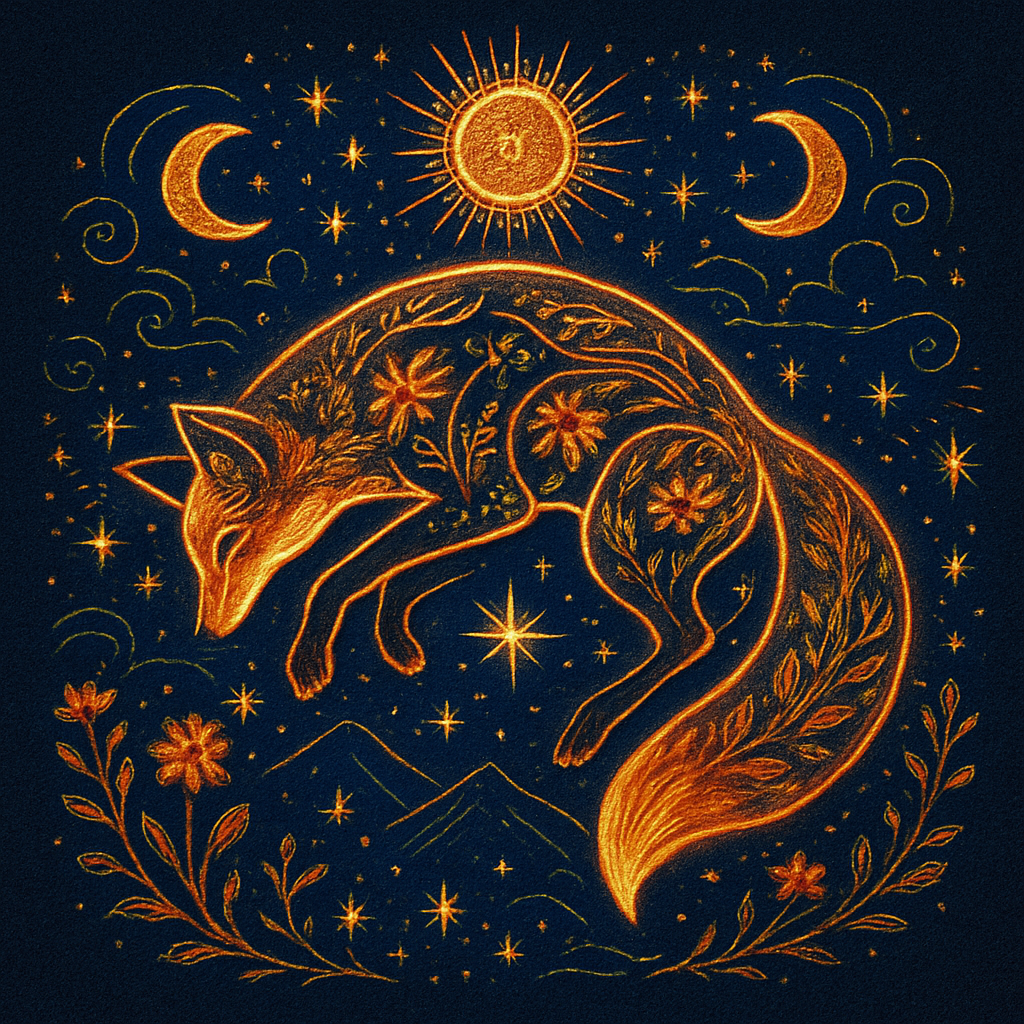 Moonlit Fox Of The Folk Sky paint by diamonds