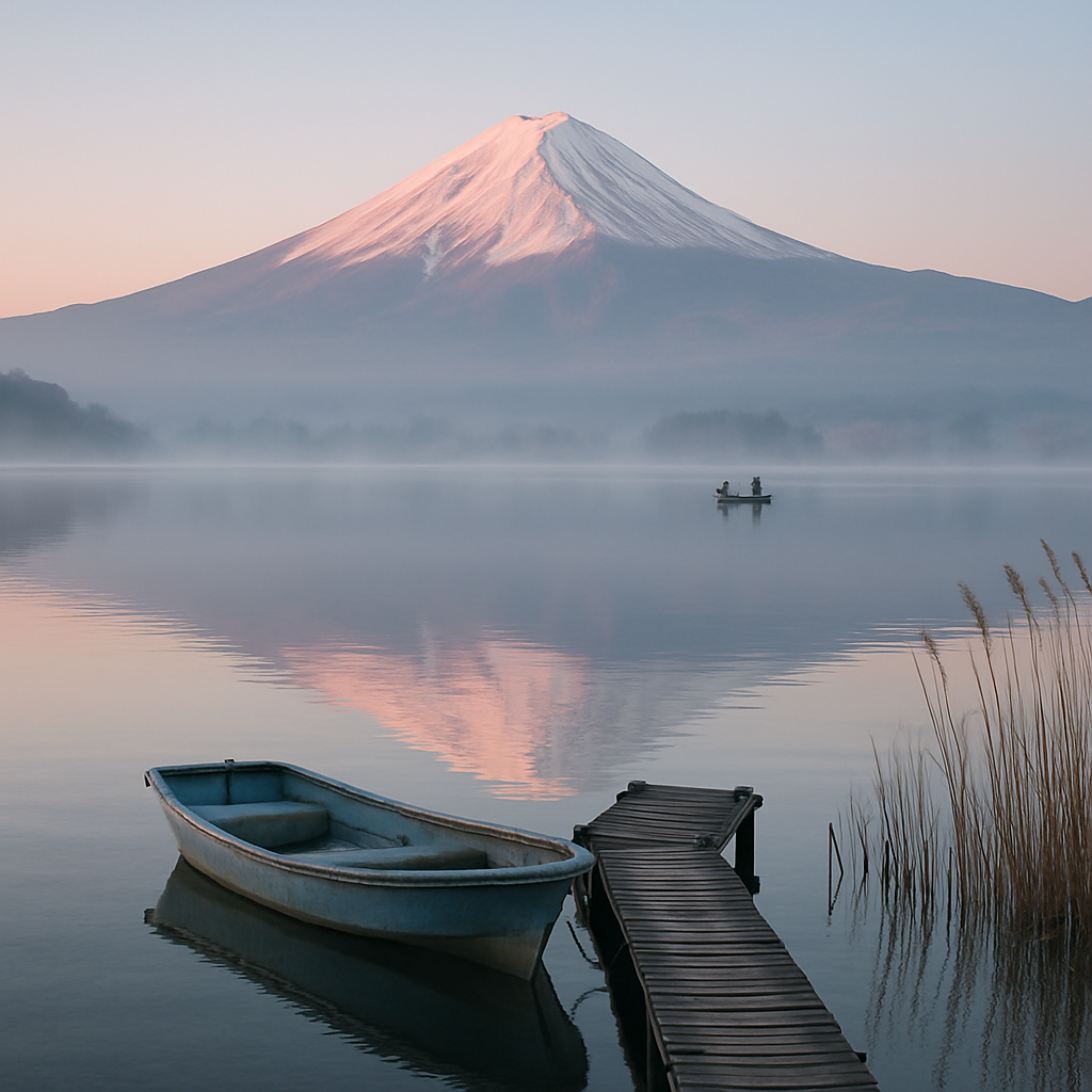 Lake Kawaguchi Reflection Of Mount Fuji DIY paint by diamonds
