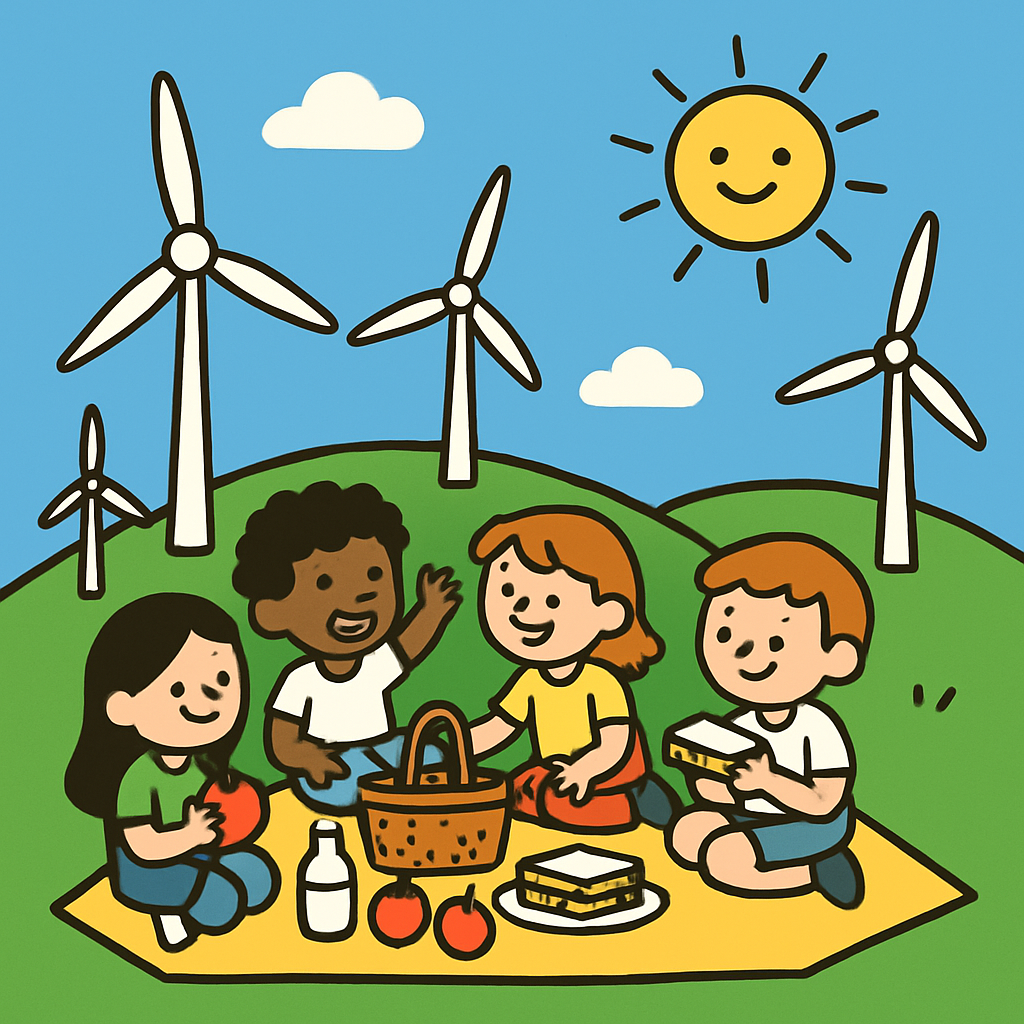 Wind Turbine Picnic diamond painting
