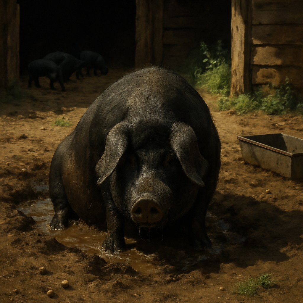 Large Black Rare Pig Painting by diamonds kit