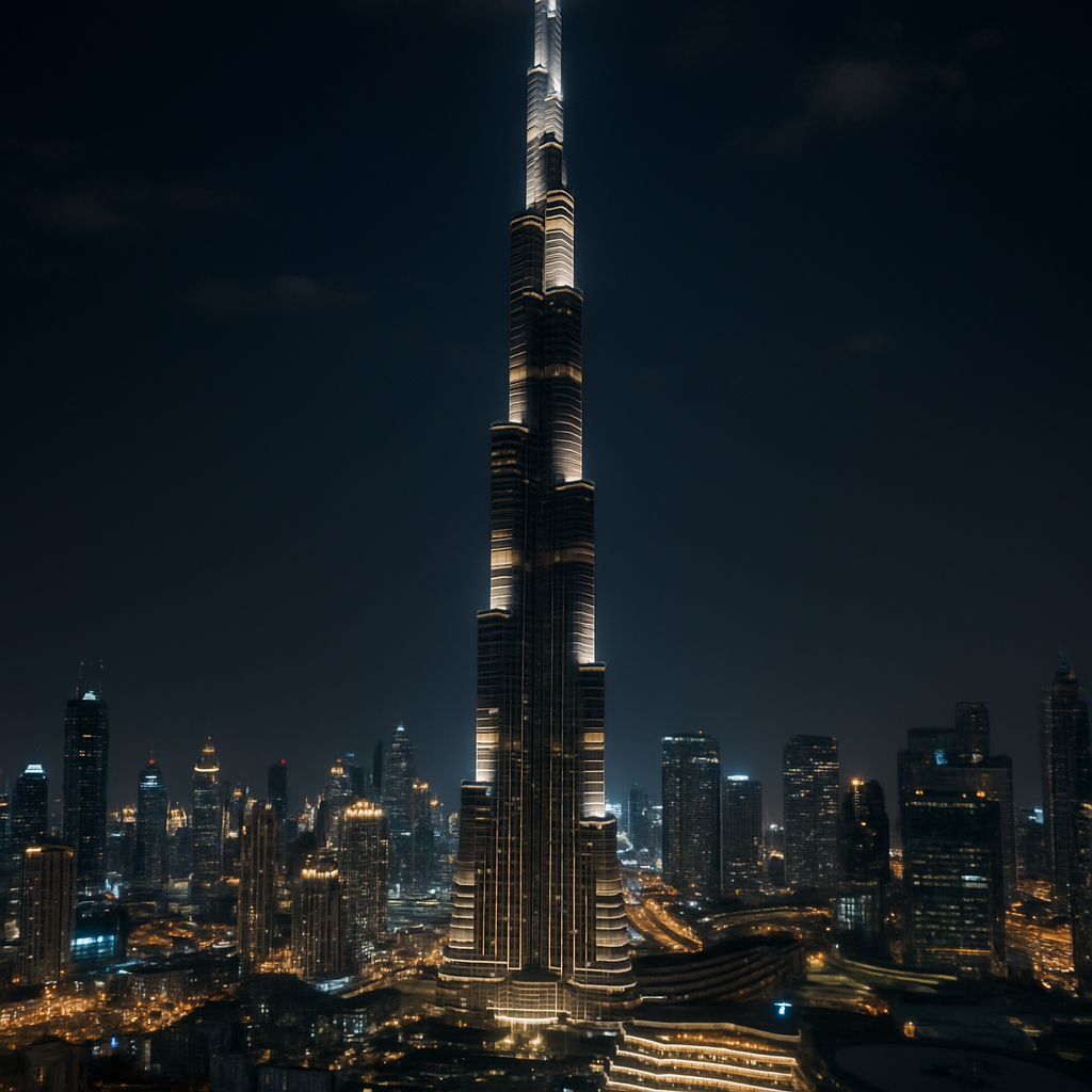 Burj Khalifa Skyline Study paint by color