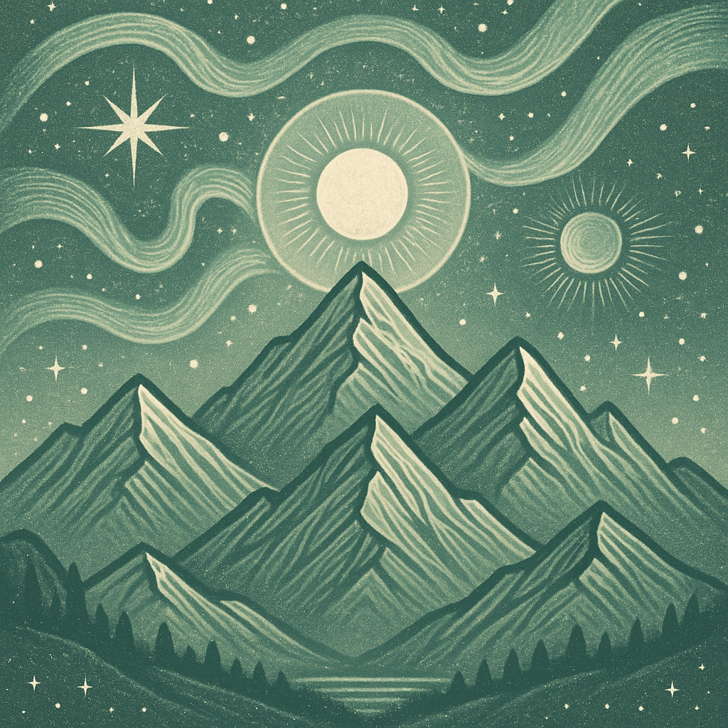 Twilight Aurora Over Mystic Mountain Ranges DIY paint by diamonds