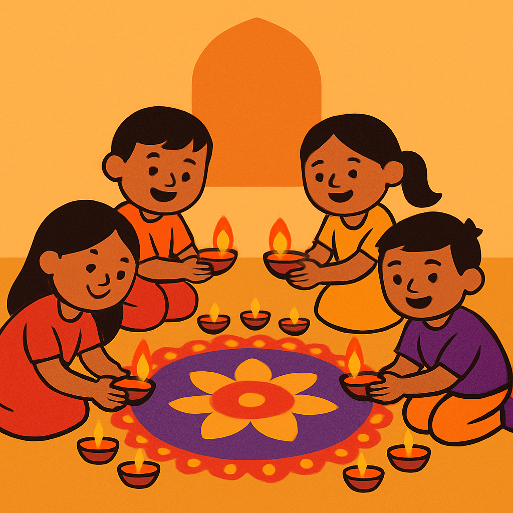 Festival Of Lamps Rangoli diamonded painting kits