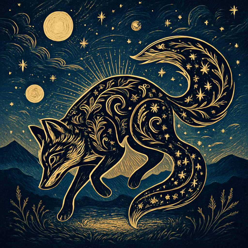 Luminous Fox Of The Midnight Meadow Painting by diamonds kit