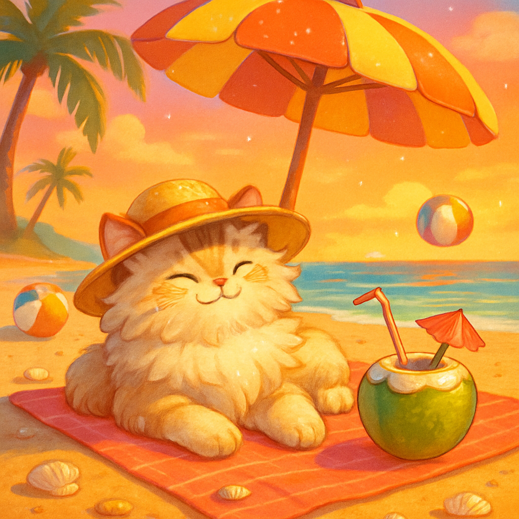 Coral Picnic Kitty paint by diamond