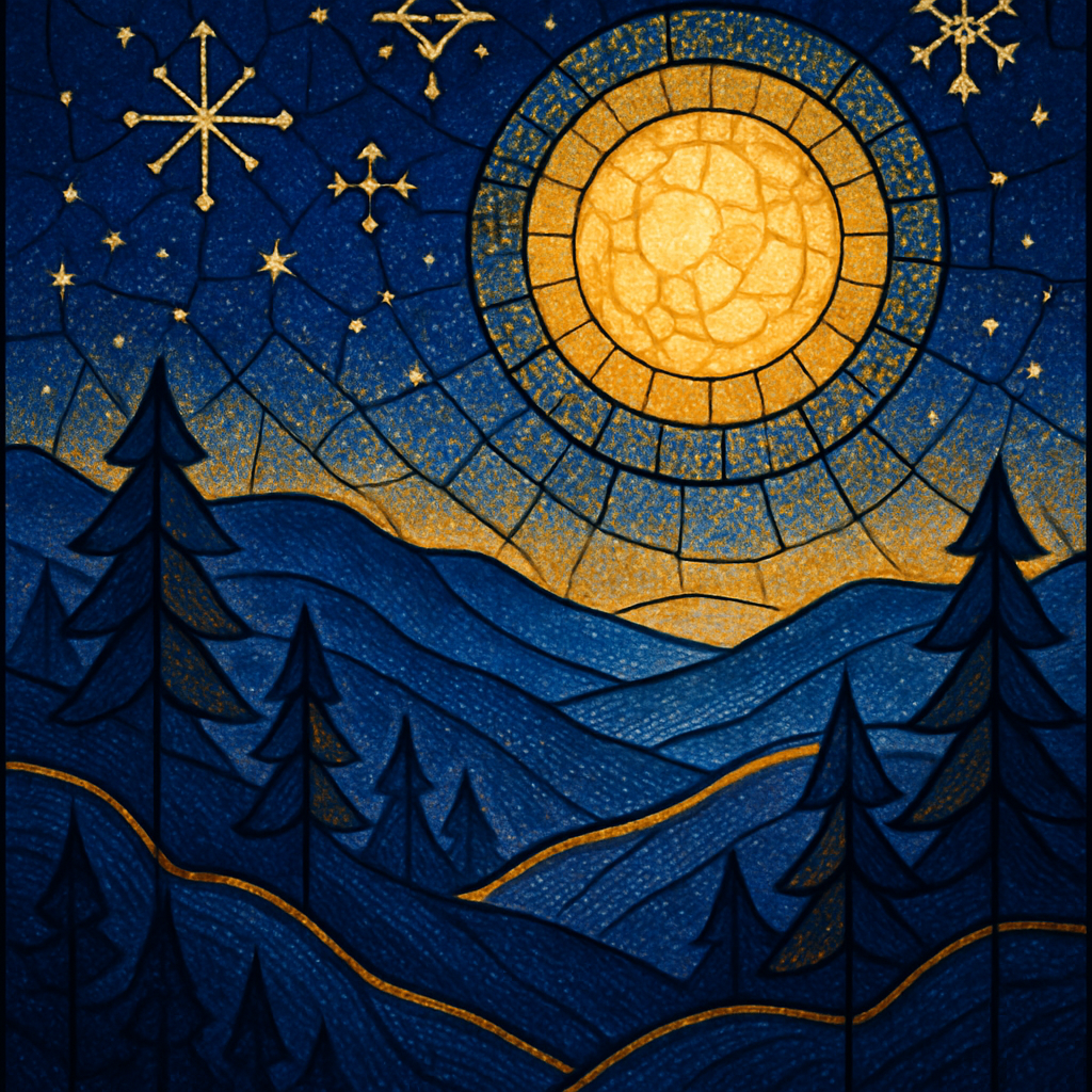 Moonlit Ridge In Cosmic Tapestry diamond painting