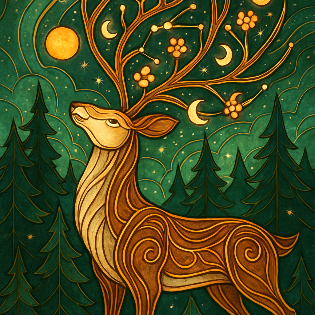 Deer Of Tranquil Starlight Glade paint by diamonds