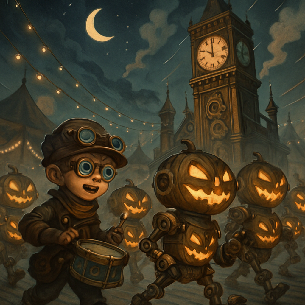 Clockwork Jack O Lantern Parade diamond painting