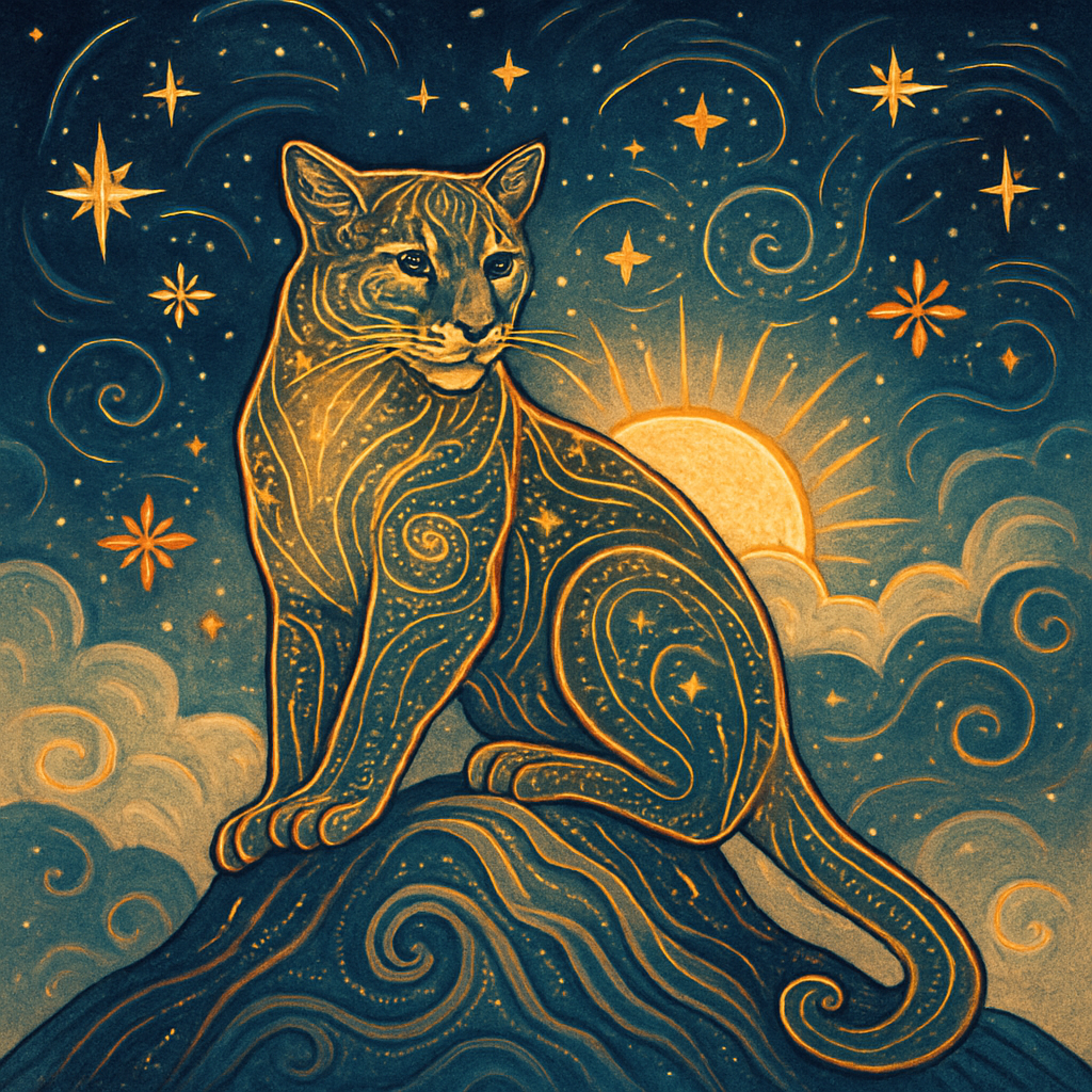 Mountain Lion In Radiant Cosmic Harmony DIY paint by diamonds