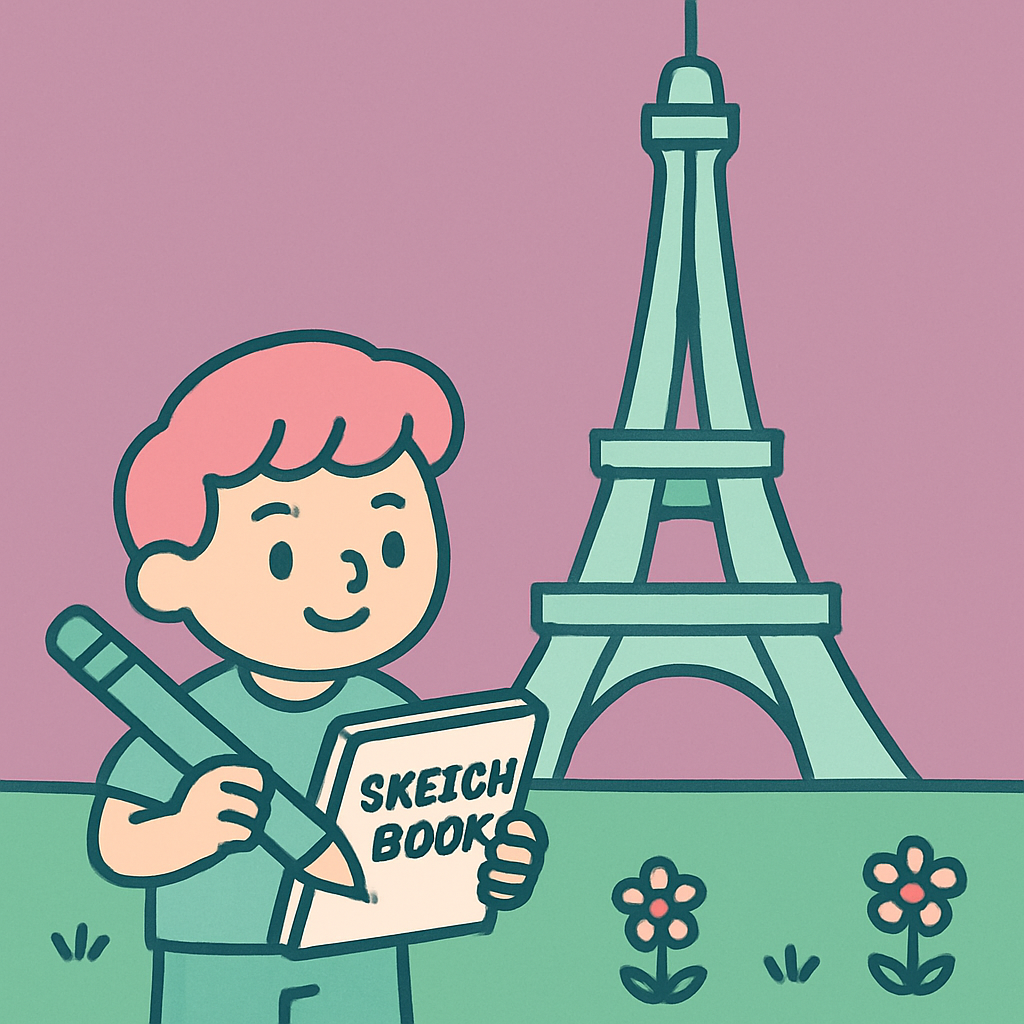 Eiffel Tower Sketch paint by diamond