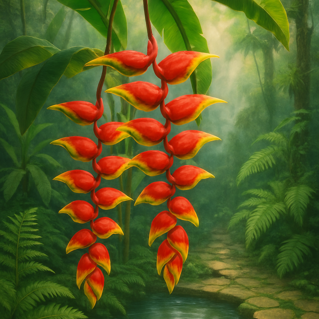 Heliconia Rostrata Hanging Gardens painting diamond kit
