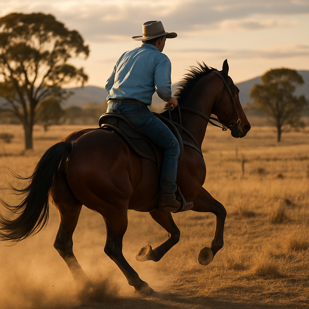 Australian Stock Horse Rider Paint by diamonds kits