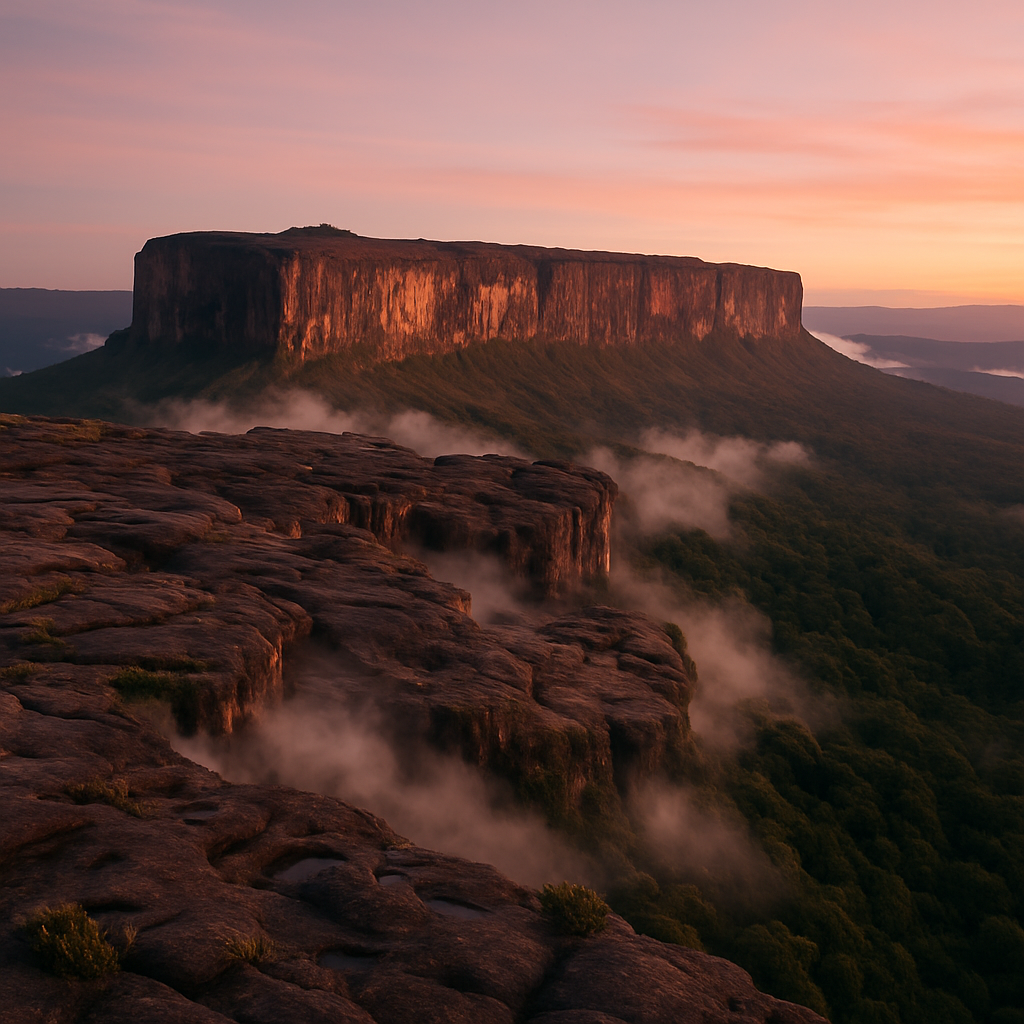 Alpenglow Over Mount Roraima Summit paint by diamond