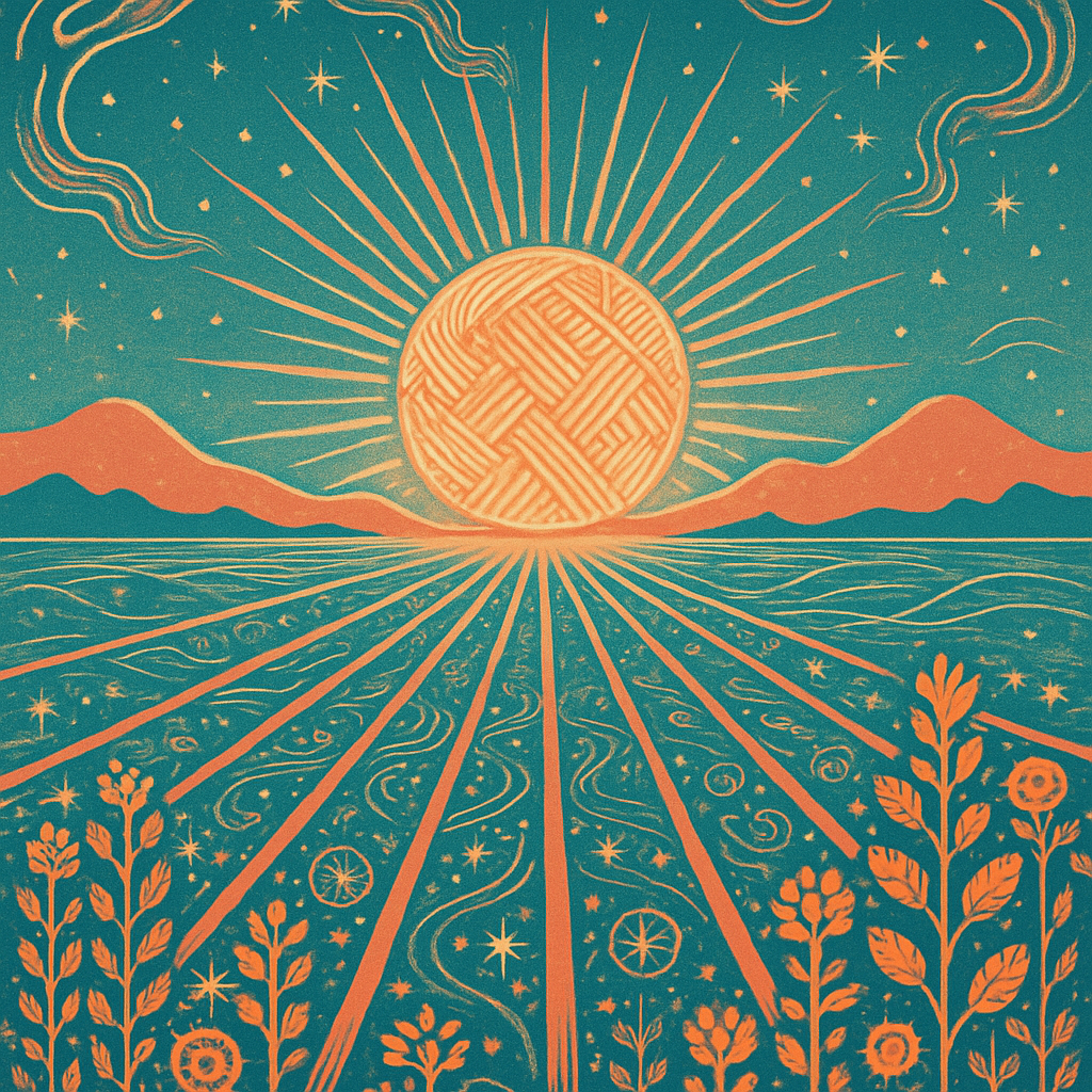 Solar Loom Over Patterned Fields Painting by diamonds kit