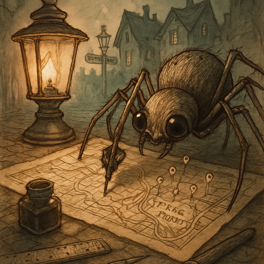 Cobweb Cartographer Mapping Midnight Roads DIY paint by diamonds