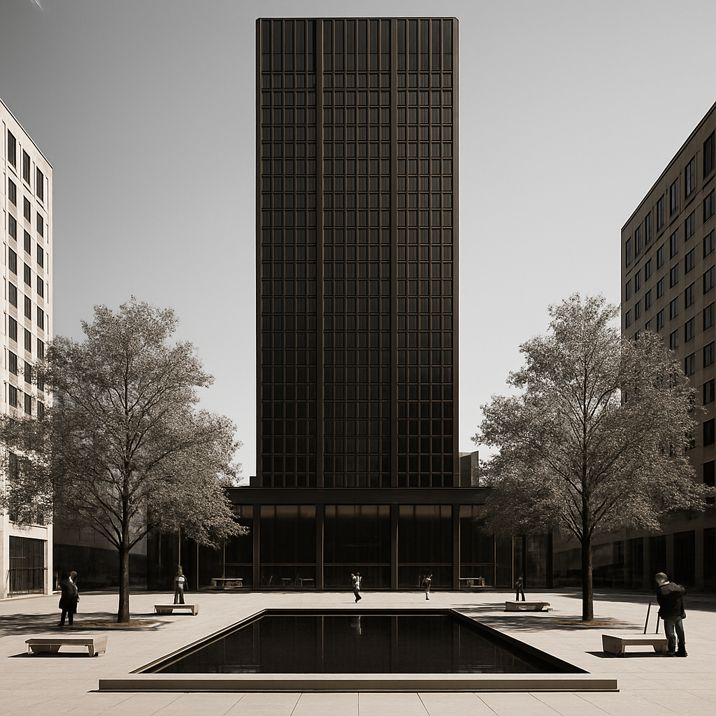 Seagram Building Plaza diamond painting