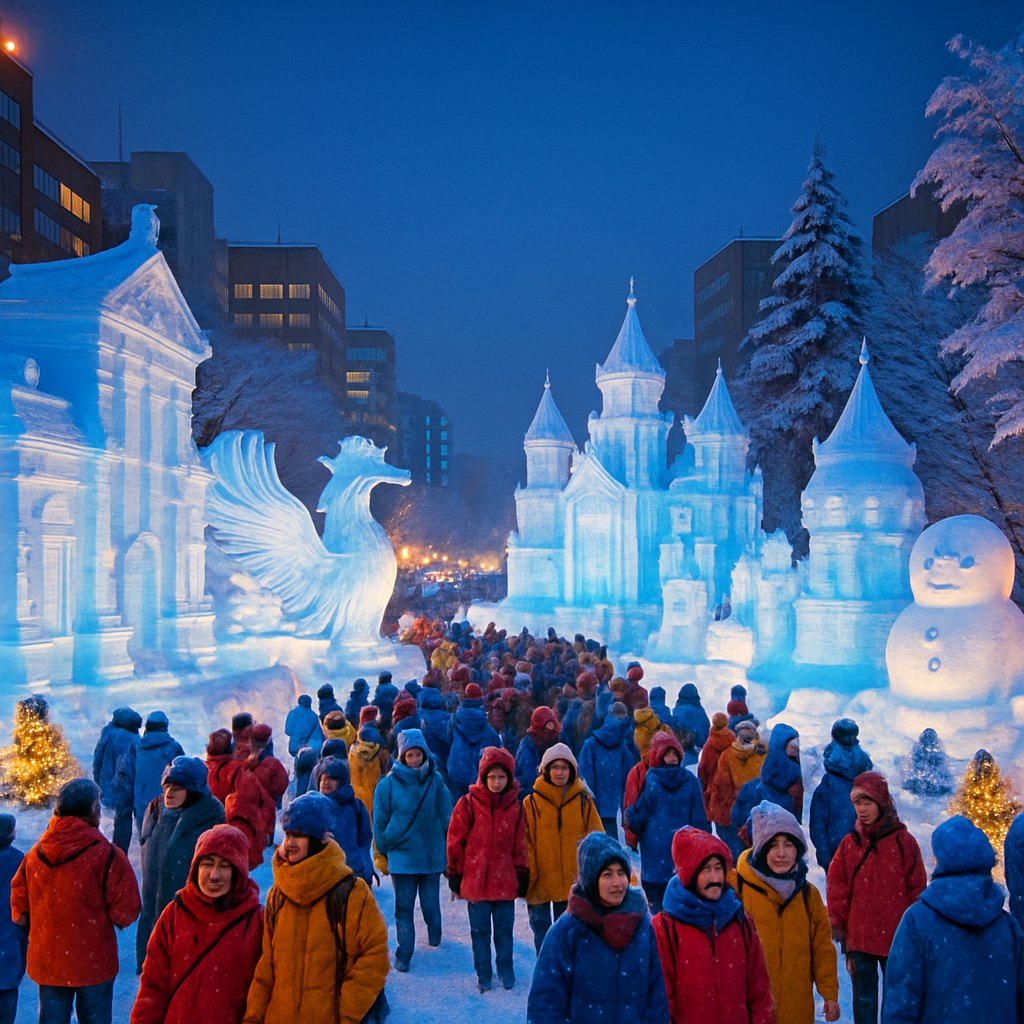 Snow Festival In Sapporo paint by color