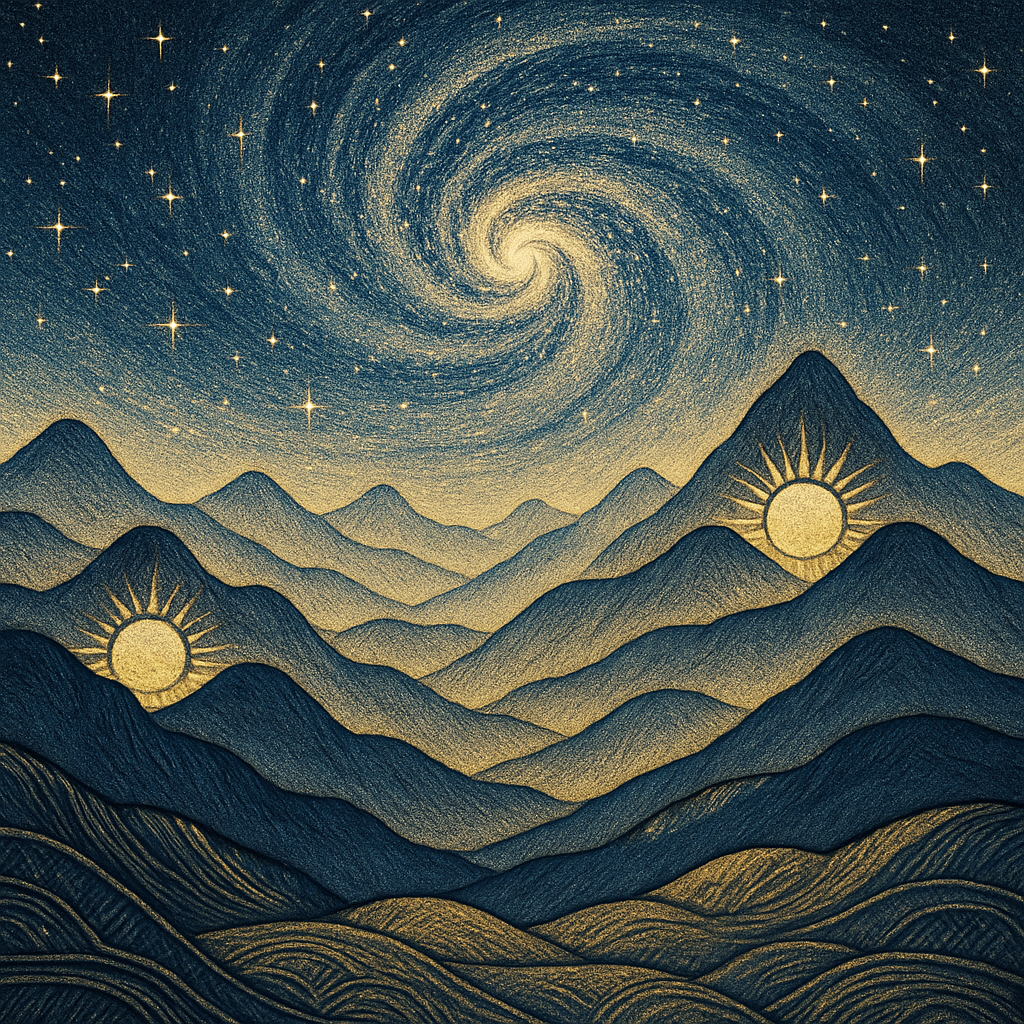 Galaxy Ridge Folk Panorama Paint by diamonds art