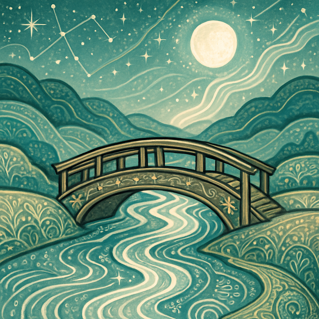 Luminous Brook And Star Bridge painting diamond kit