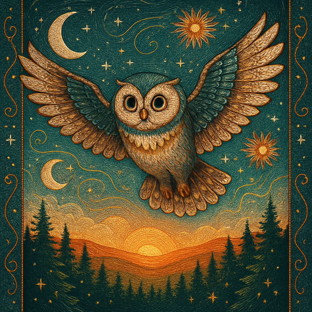 Owl Of The Radiant Dawn diamonded painting kits