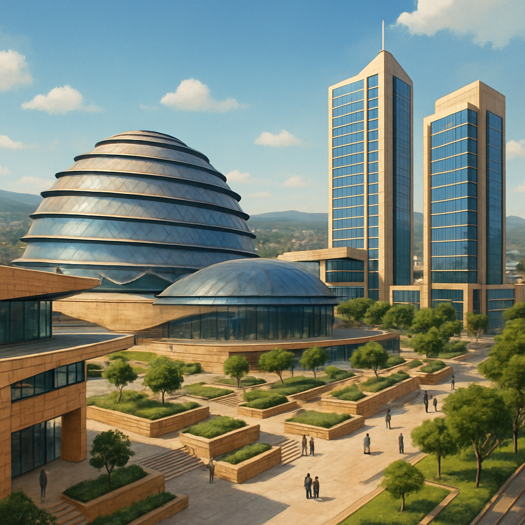 Kigali Convention Center Skyline Paint by diamonds art