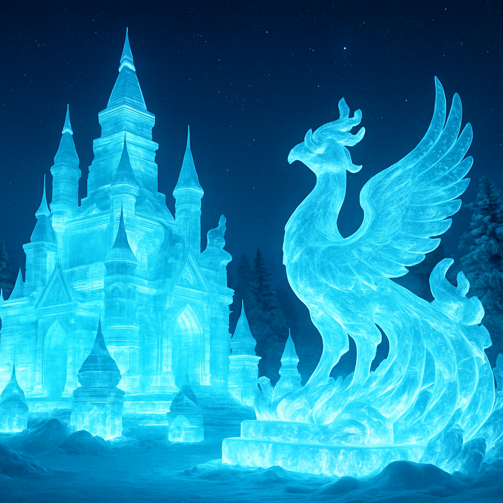 Harbin Ice Sculpture Festival Wonders paint by diamonds
