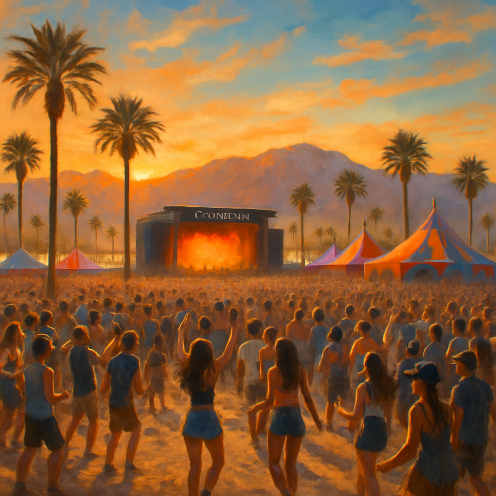 Coachella Valley Music Festival Scene paint by diamond