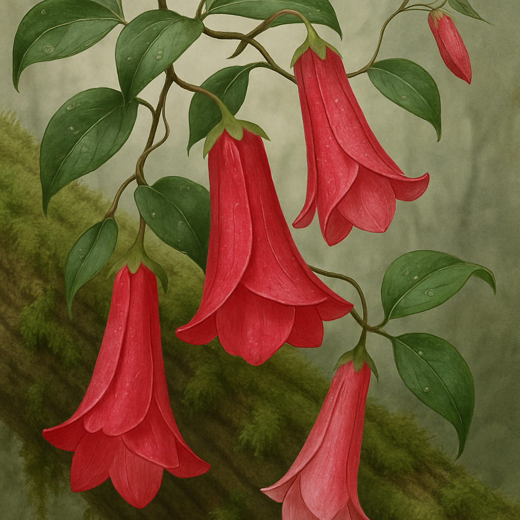 Lapageria Rosea Chilean Bellflower paint by diamond