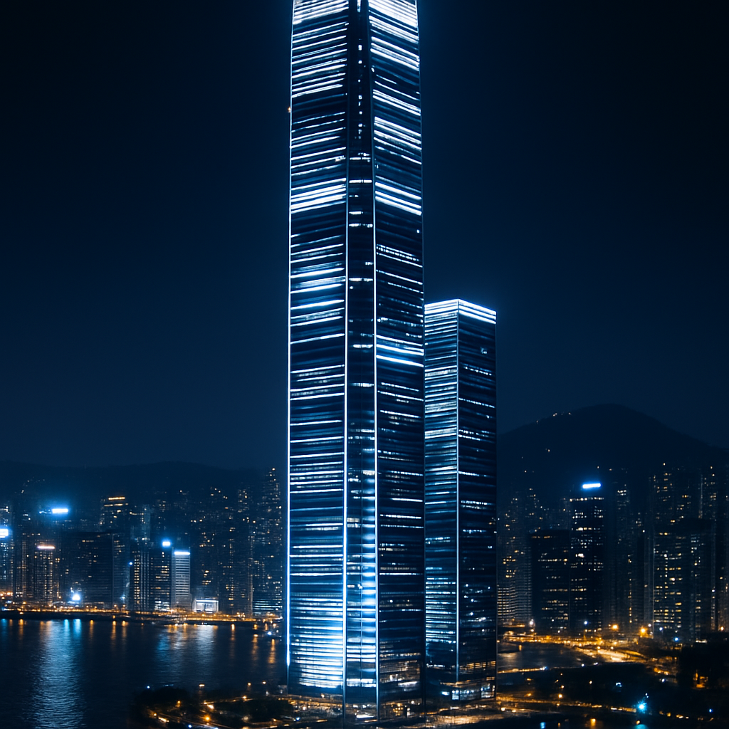 Futuristic Hong Kong International Commerce Center diamonded painting kits