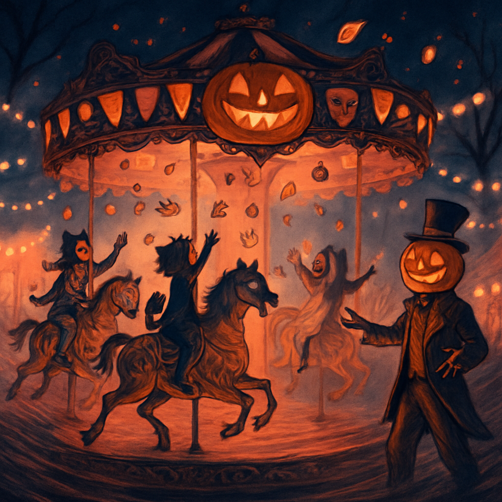 Masquerade Pumpkin Carousel paint by diamonds