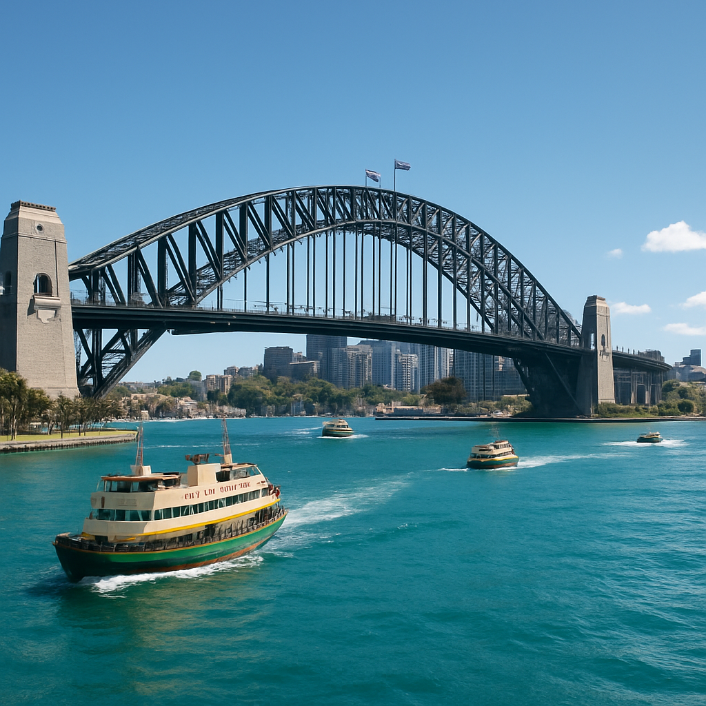Vibrant Sydney Harbor Bridge Panorama diamond painting