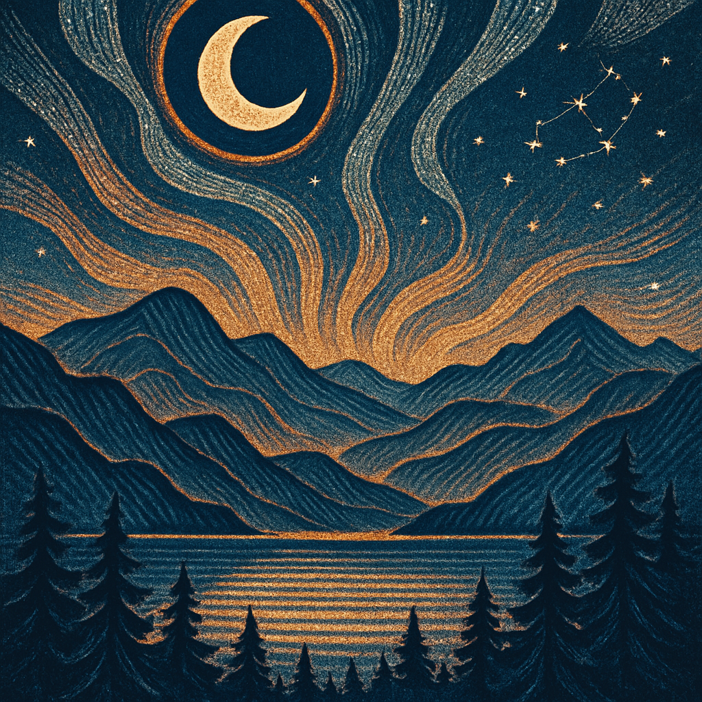 Aurora Ridge Celestial Tapestry paint by color