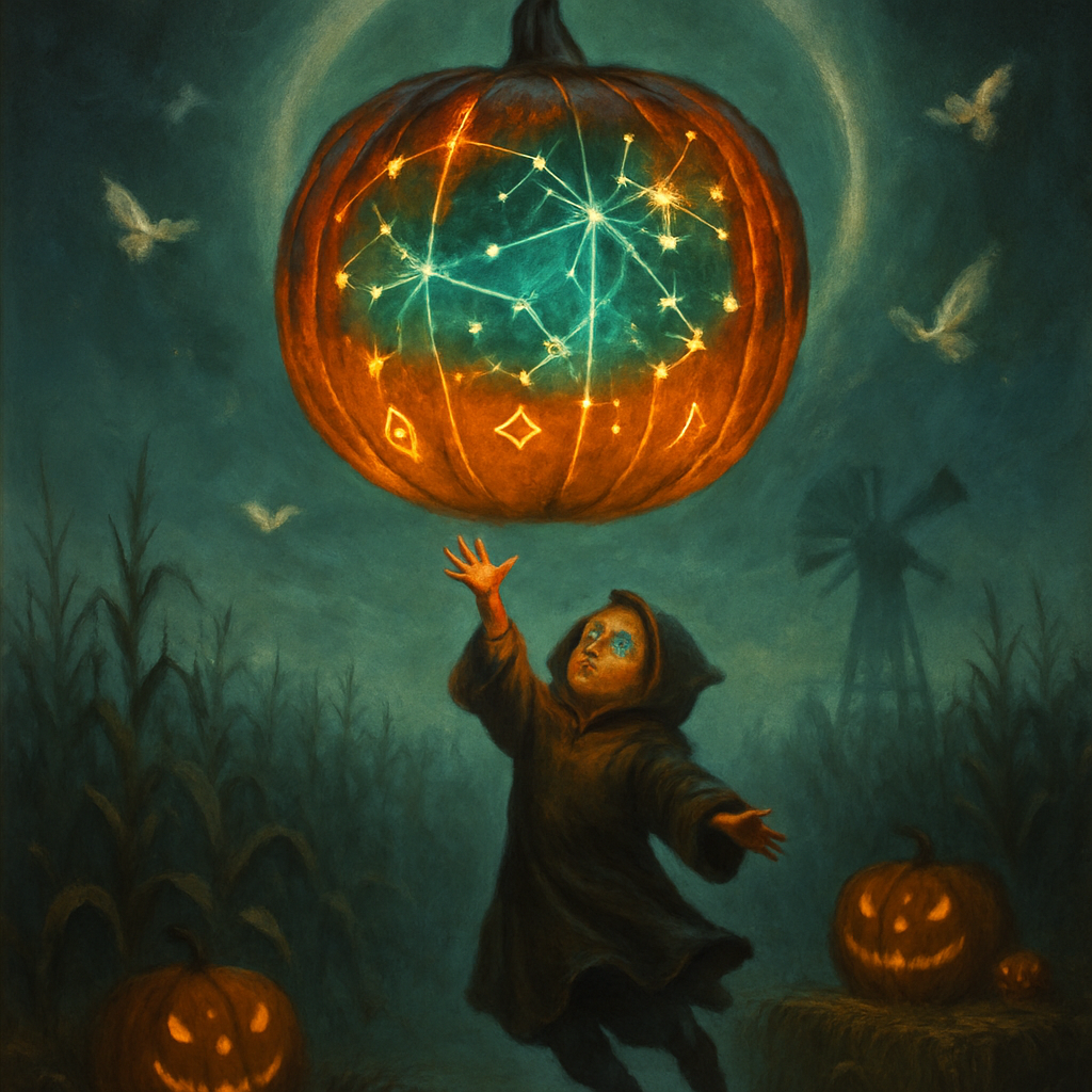 Lantern Of The Celestial Pumpkin paint by color