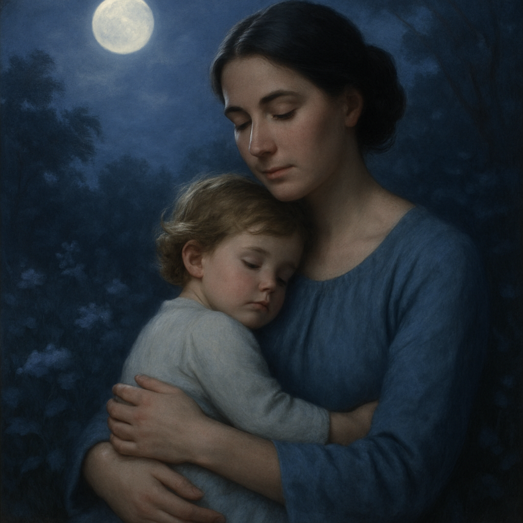 Moonlight Embrace Illuminating Maternal Bond paint by color