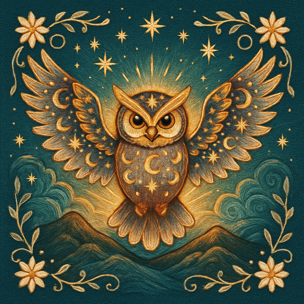 Owl With Radiant Sunrise paint by diamonds
